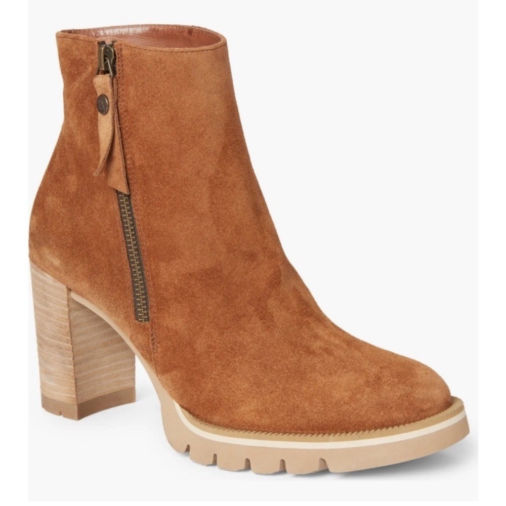 New! Paul Green Sloane Lug Sole Bootie Boot in Toffee Suede size US 7.5